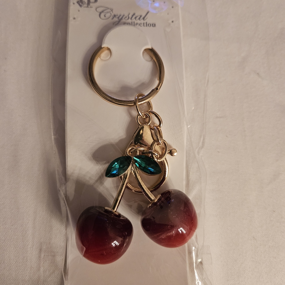 Cherry Keychain with Gold Accents🍒Bundle Of 3